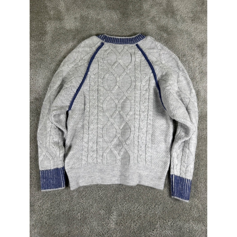 Pilcro Anthropologie Grey Cable Knit Embroidered House Sweater XXS New - Picture 10 of 11